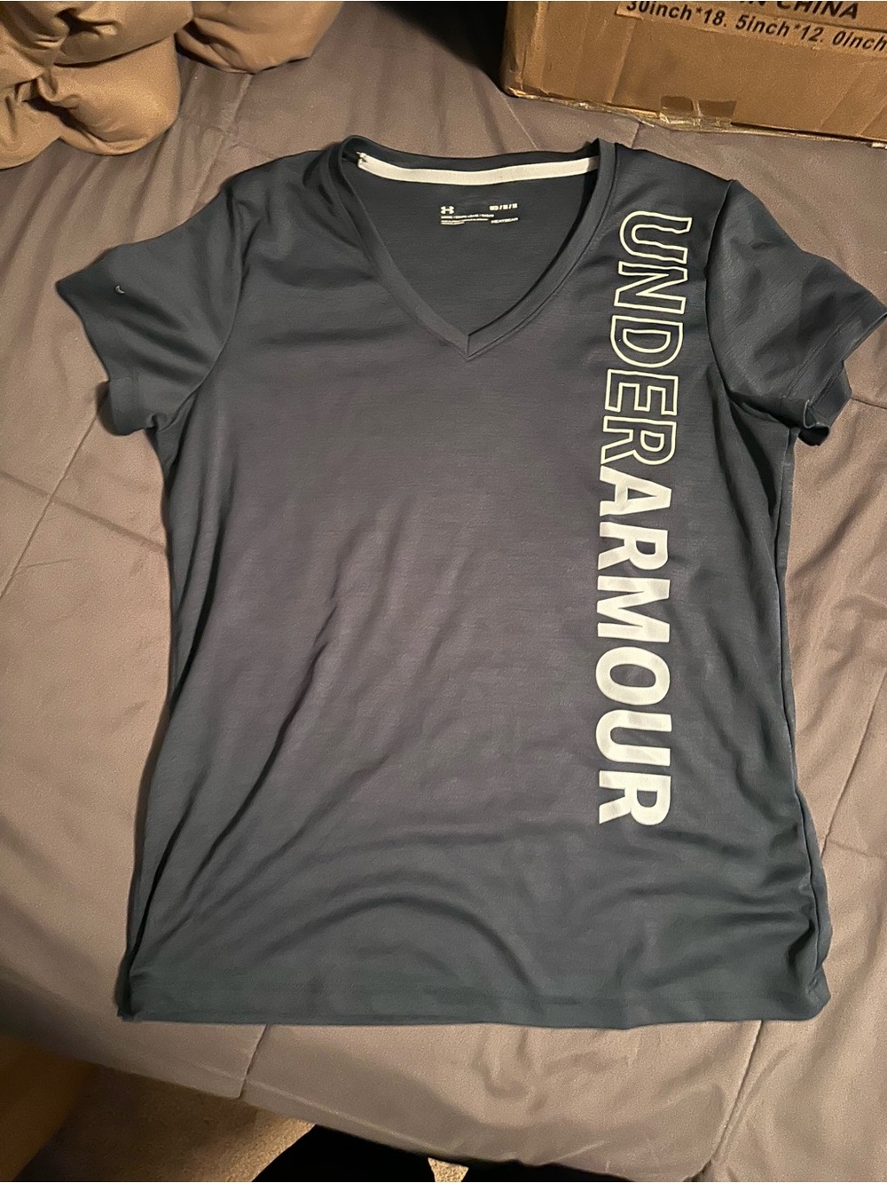 Under Armour Women's V-Neck Performance Tee - Dark blue with White Logo